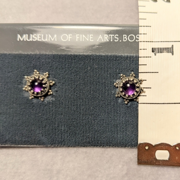 Amethyst and Sterling Silver Stud Earrings - New with Tags - Picture 4 of 4